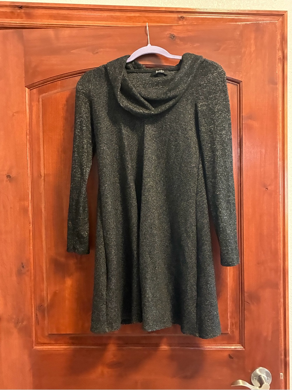 by & by Dark Gray Cowl Neck Swing Tunic Sweater